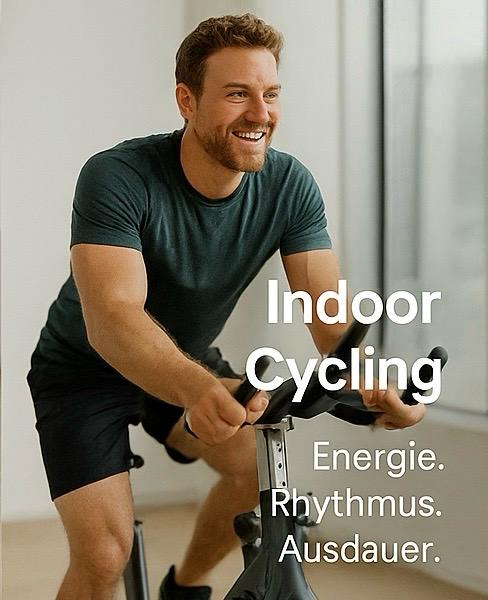 Indoor Cycling Mann auf Fahrrad